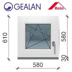 Gealan 60x60 ablak 6 légkamrás műanyag profillal