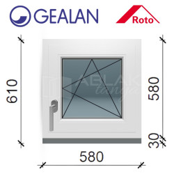 Gealan 60x60 ablak 6 légkamrás műanyag profillal