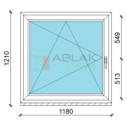 120x120 műanyag ablak, egyszárnyú, bukó/nyíló Gealan 120x120 műanyag ablak, egyszárnyú, bukó/nyíló Gealan
