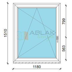 120x150 műanyag ablak, egyszárnyú, bukó/nyíló Gealan