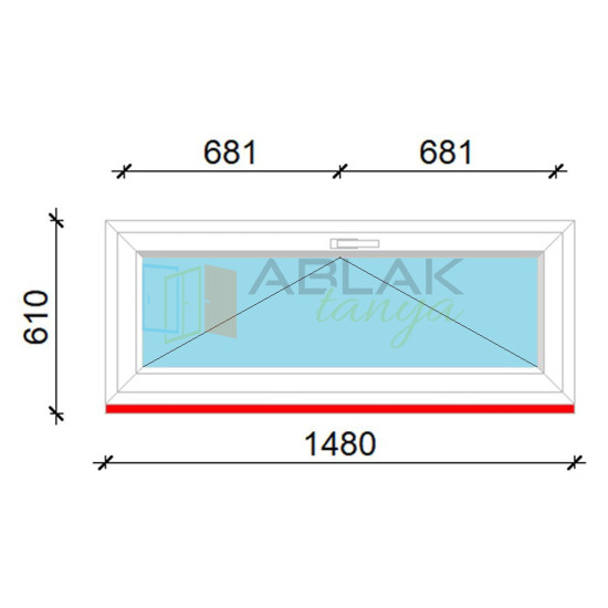 150x60 műanyag ablak, egyszárnyú, bukó Gealan