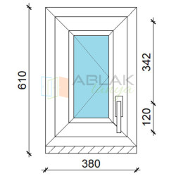 40x60 műanyag ablak, egyszárnyú, nyíló Gealan