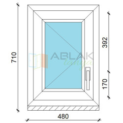 Gealan 50x70 egyszárnyú nyíló műanyag ablak 3 rétegű üveggel Gealan 50x70 egyszárnyú nyíló műanyag ablak 3 rétegű üveggel