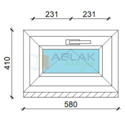 60x40 műanyag ablak, egyszárnyú, bukó Gealan