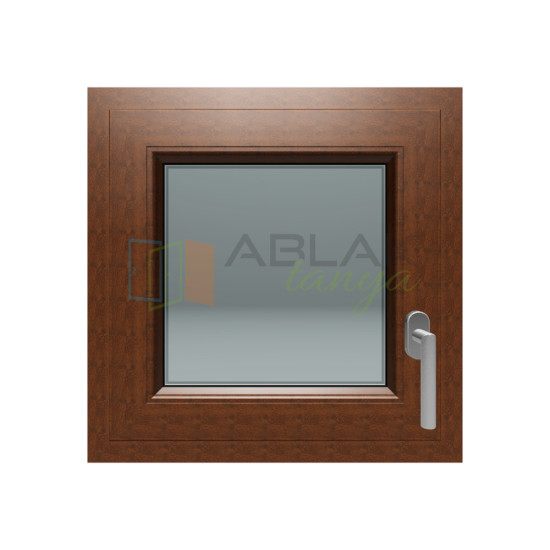Gealan 60x60 egyszárnyú bukó-nyíló dió műanyag ablak 3 rétegű üveggel