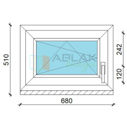 70x50 műanyag ablak, egyszárnyú, nyíló Gealan