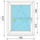 Gealan 80x100 egyszárnyú bukó-nyíló műanyag ablak 3 rétegű üveggel
