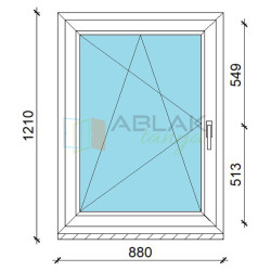 90x120 műanyag ablak, egyszárnyú, bukó/nyíló Gealan 90x120 műanyag ablak, egyszárnyú, bukó/nyíló Gealan