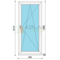 Műanyag erkélyajtó 90x200 bukó/nyíló Gealan