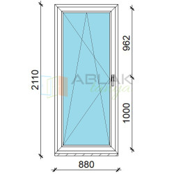 Műanyag erkélyajtó 90x210 bukó/nyíló Gealan