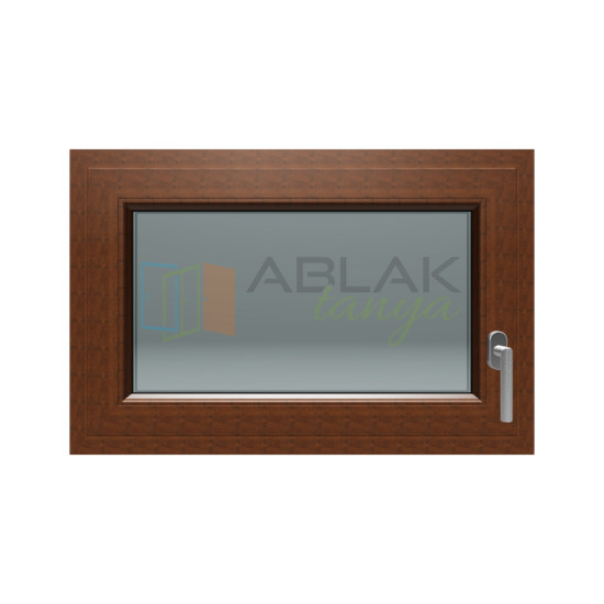 Gealan 90x60 egyszárnyú bukó-nyíló dió műanyag ablak 3 rétegű üveggel