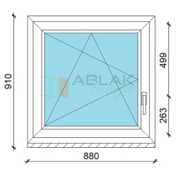 90x90 műanyag ablak, egyszárnyú, bukó/nyíló Gealan 90x90 műanyag ablak, egyszárnyú, bukó/nyíló Gealan