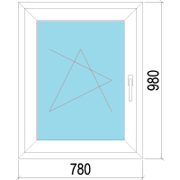 80x100 műanyag ablak, egyszárnyú, bukó/nyíló
