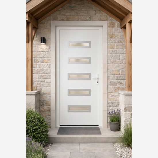 Lacerta erősített műanyag bejárati ajtó Gealan 3 réteg