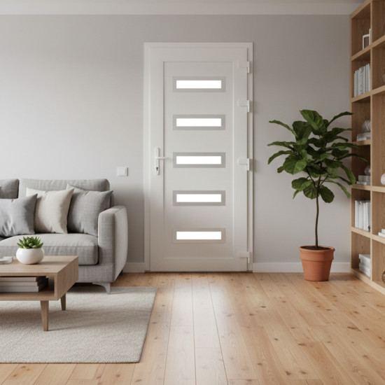 Lacerta erősített műanyag bejárati ajtó Gealan 3 réteg