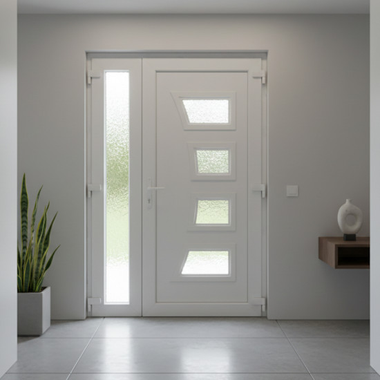 London kétszárnyú műanyag bejárati ajtó Gealan