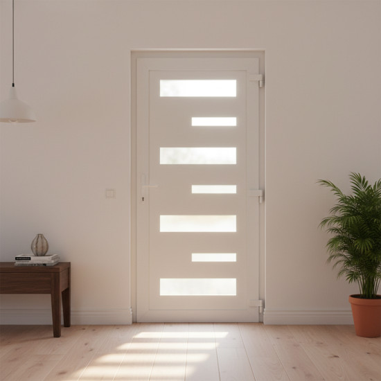 Zebra fehér műanyag bejárati ajtó