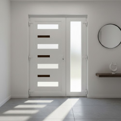 Zebra kétszárnyú műanyag bejárati ajtó Gealan